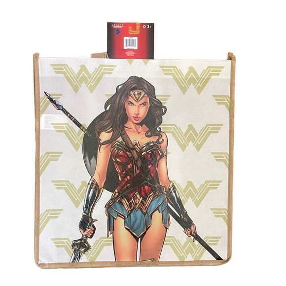 DC Comics Wonder Woman Graphic Reusable Shopping Tote Bag 13x13 - Picture 3 of 4